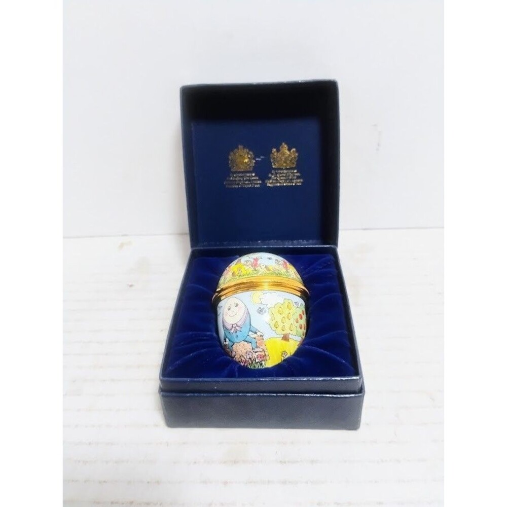 VINTAGE HALCYON DAYS ENAMELS HUMPTY DUMPTY NURSERY RHYME TRINKET BOX